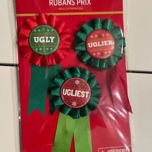 Ugly Sweater Award Ribbons (Christmas Ugly Sweater - Set of 3) (new) (holiday/x) - Picture 9 of 15
